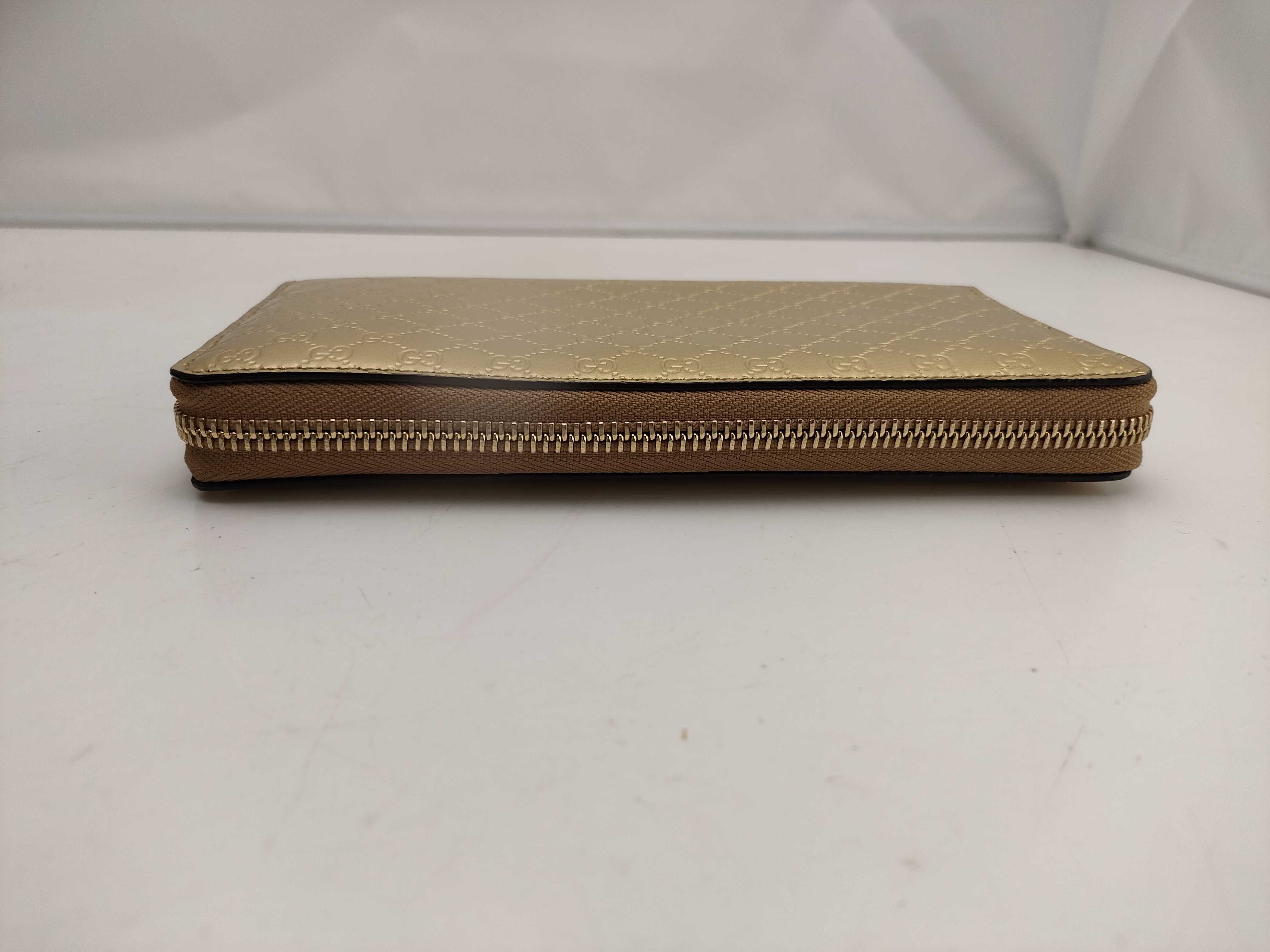 【水曜終了】(10827_0018)GUCCI グッチシマ マイクロシマ ラウンドジップ ゴールド 財布