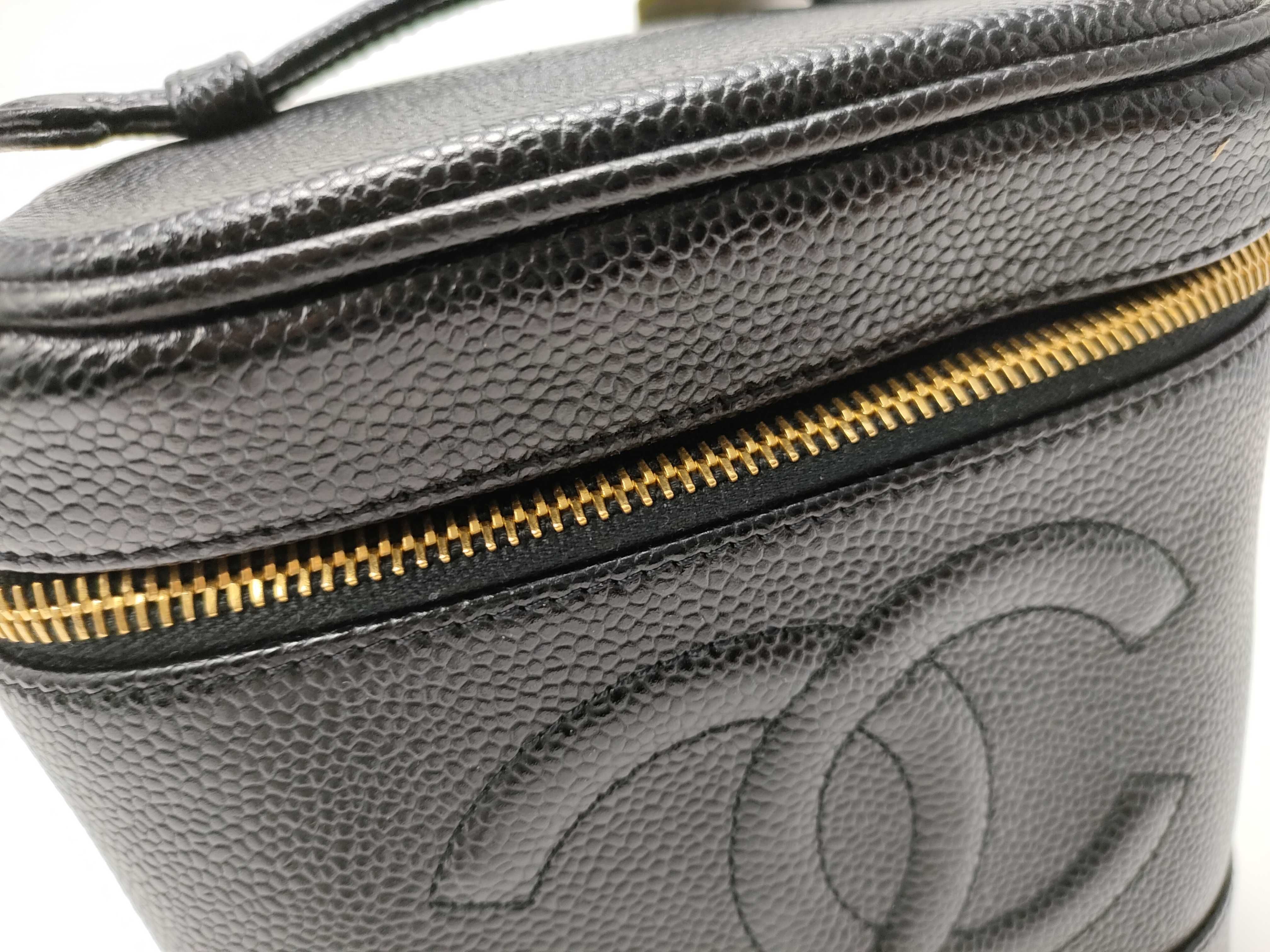 【水曜終了】(10814_0026)CHANEL キャビアスキン バニティ バニティバッグ