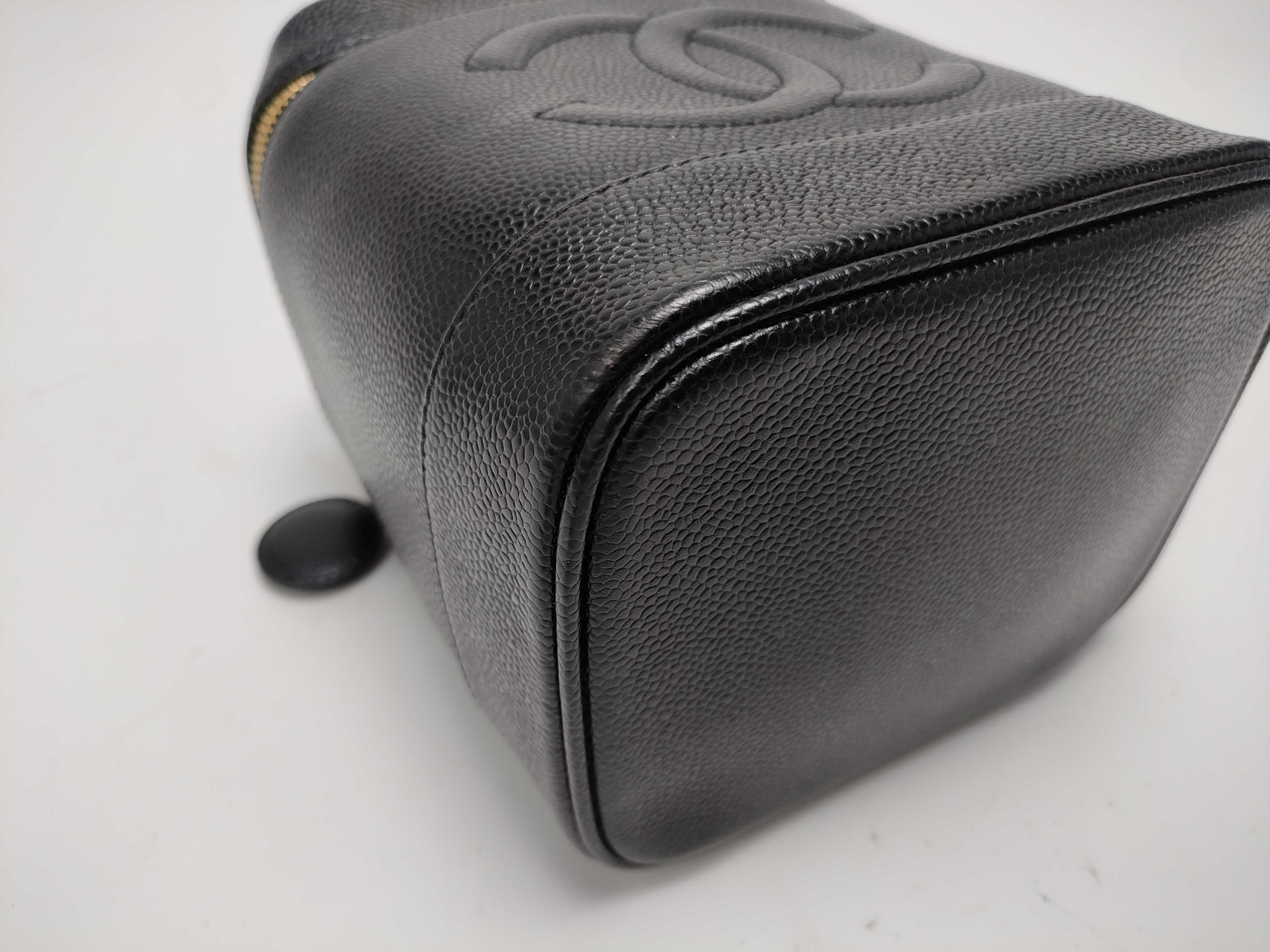 【水曜終了】(10814_0026)CHANEL キャビアスキン バニティ バニティバッグ