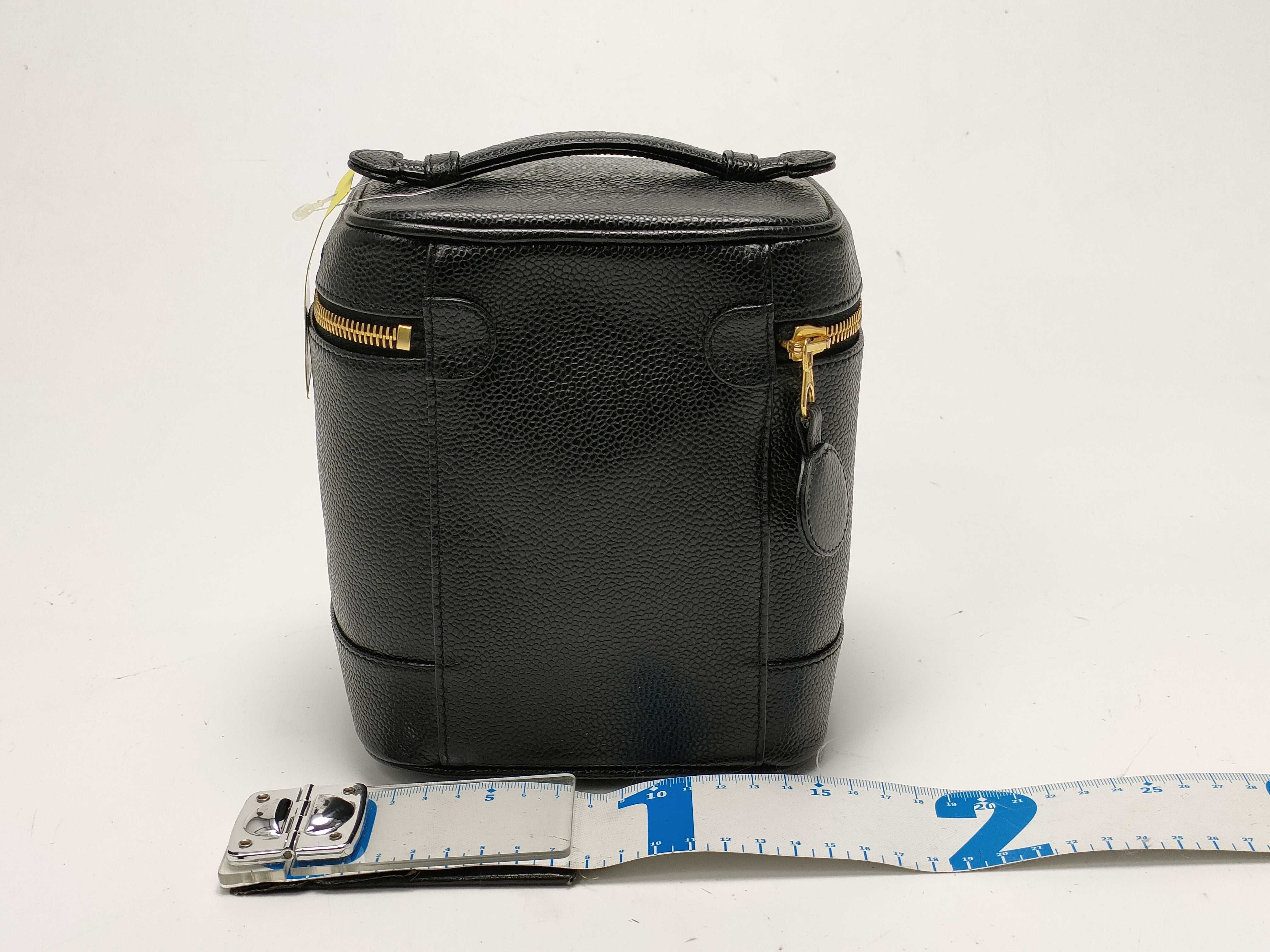 【水曜終了】(10814_0026)CHANEL キャビアスキン バニティ バニティバッグ