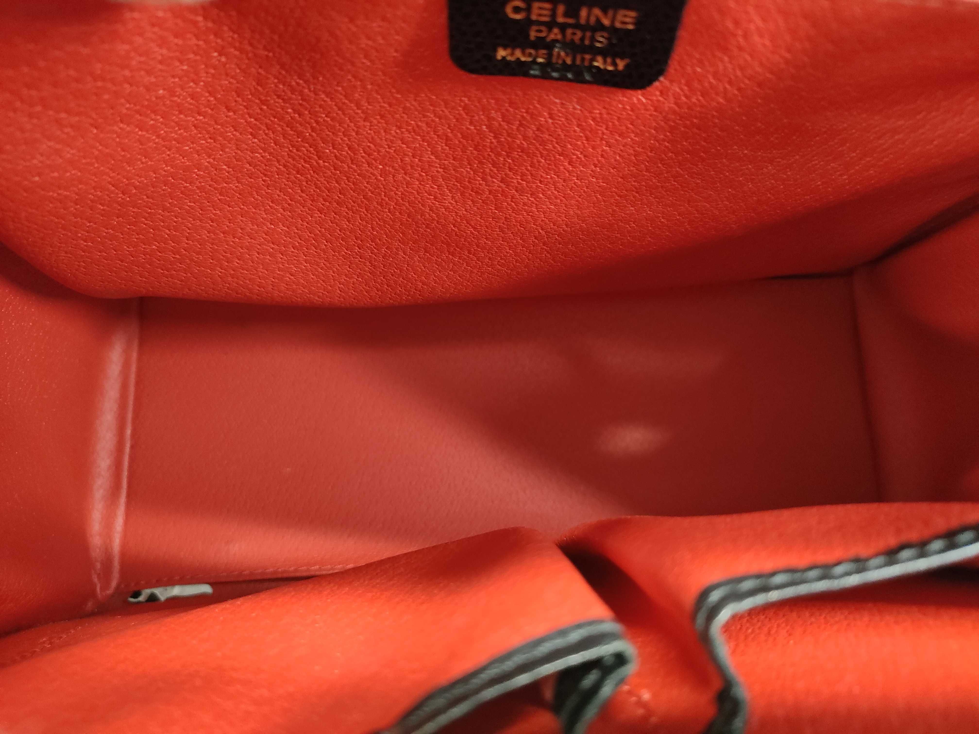 【水曜終了】(10827_0080)CELINE レザー 2WAY ターンロック ブラック ハンドバッグ