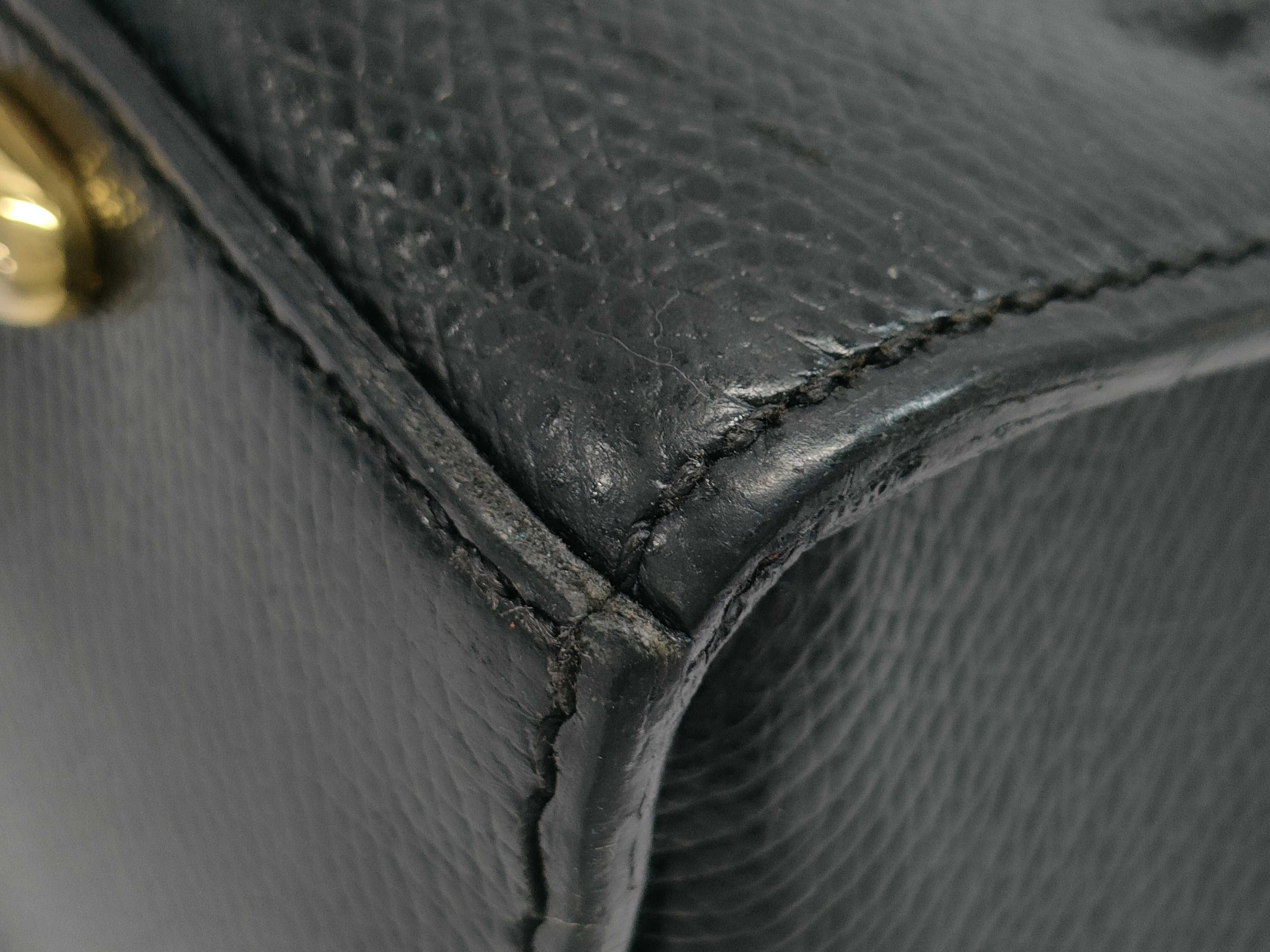 【水曜終了】(10827_0080)CELINE レザー 2WAY ターンロック ブラック ハンドバッグ