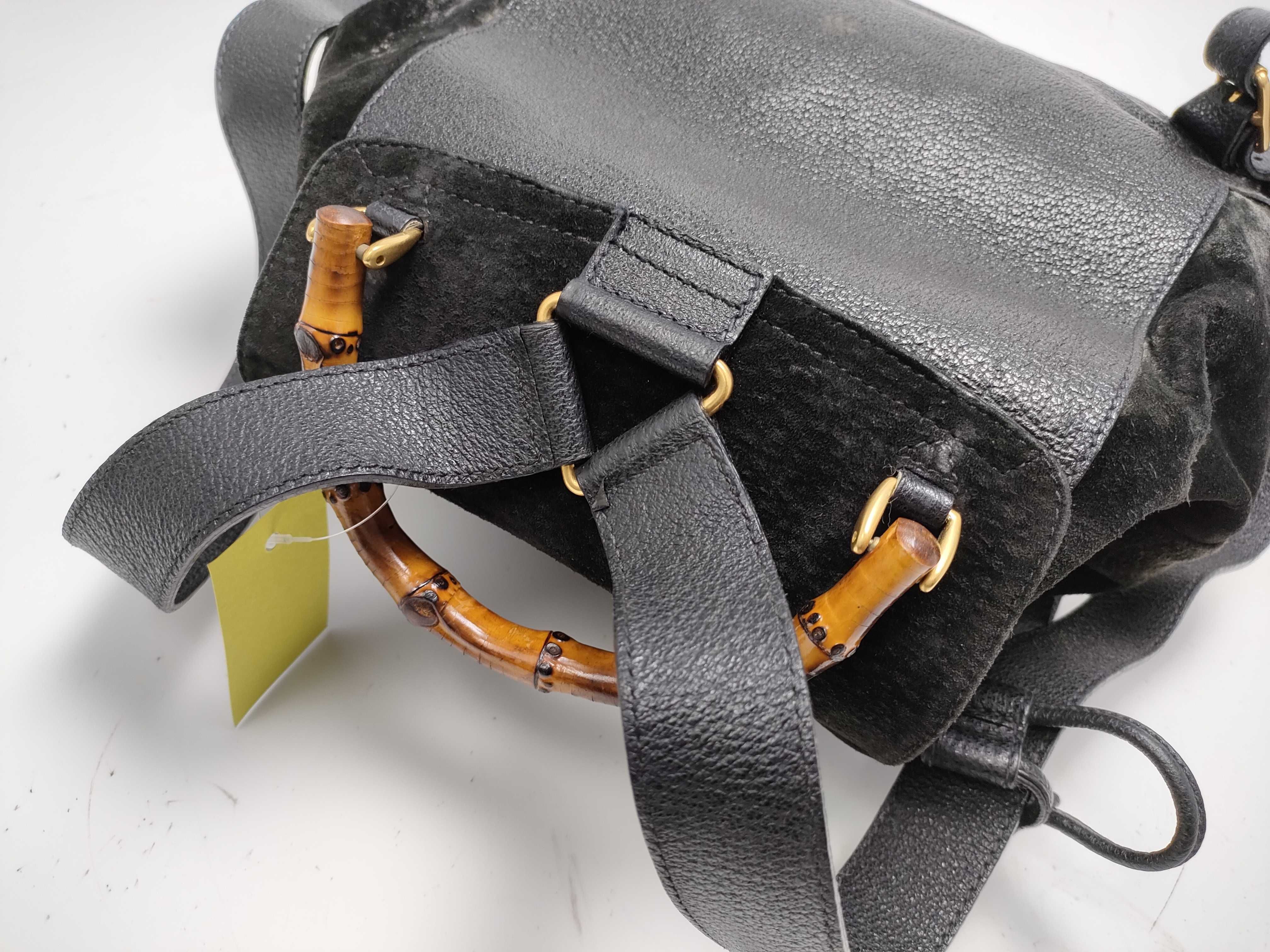 【水曜終了】(10827_0006)GUCCI バンブー スエードレザーリュック 003 2058 0016 リュックサック