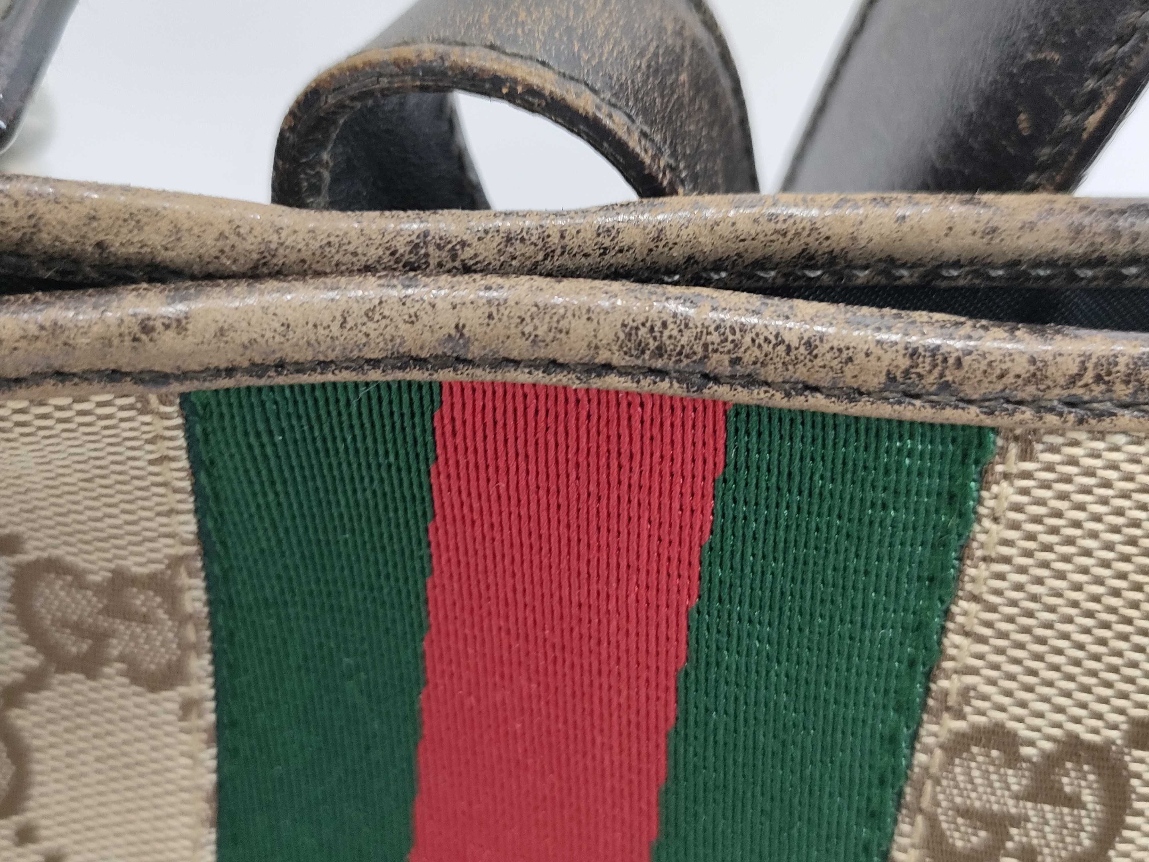 【水曜終了】(10827_0078)GUCCI GGキャンバス ×レザー シェリー ワンショルダー 001－3346 ハンドバッグ