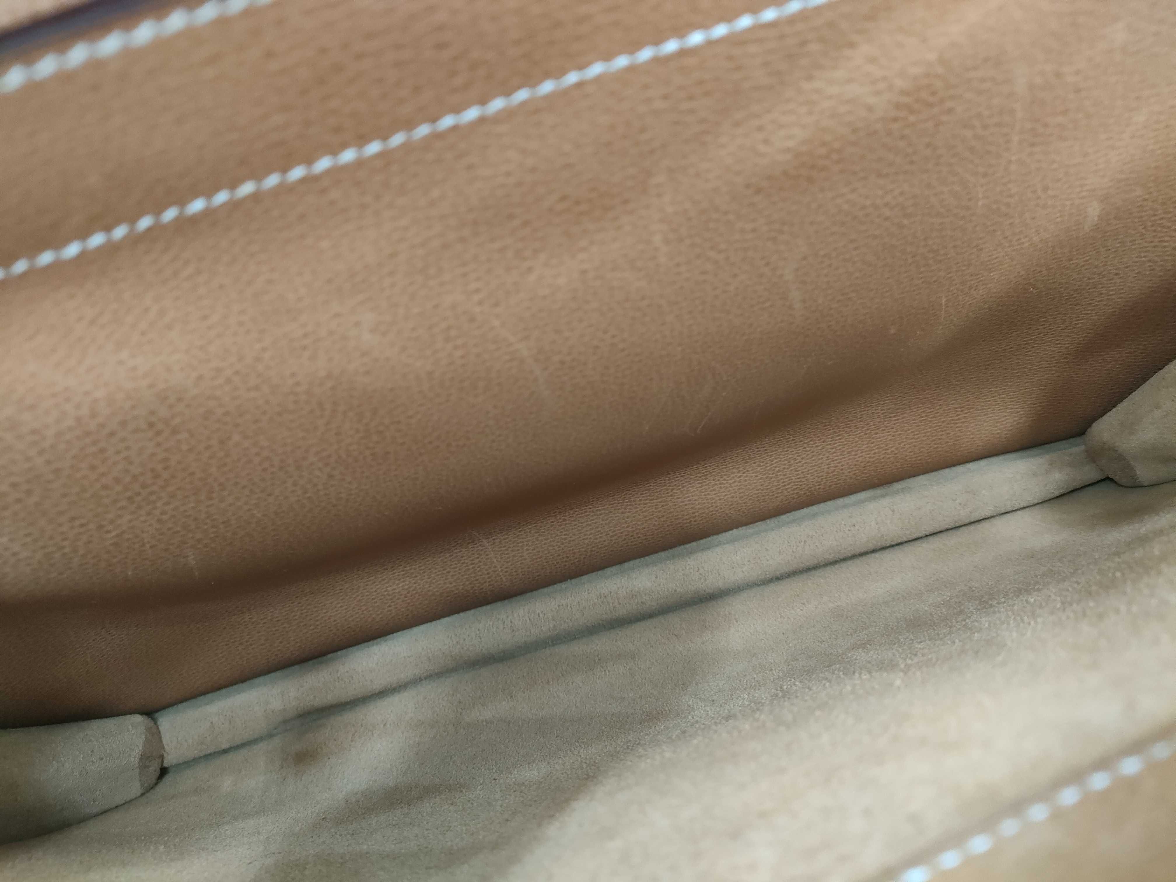 【水曜終了】(10813_0135)HERMES ケリーデペッシュ ベージュ系 シルバー金具 【刻印】□H ビジネスバッグ