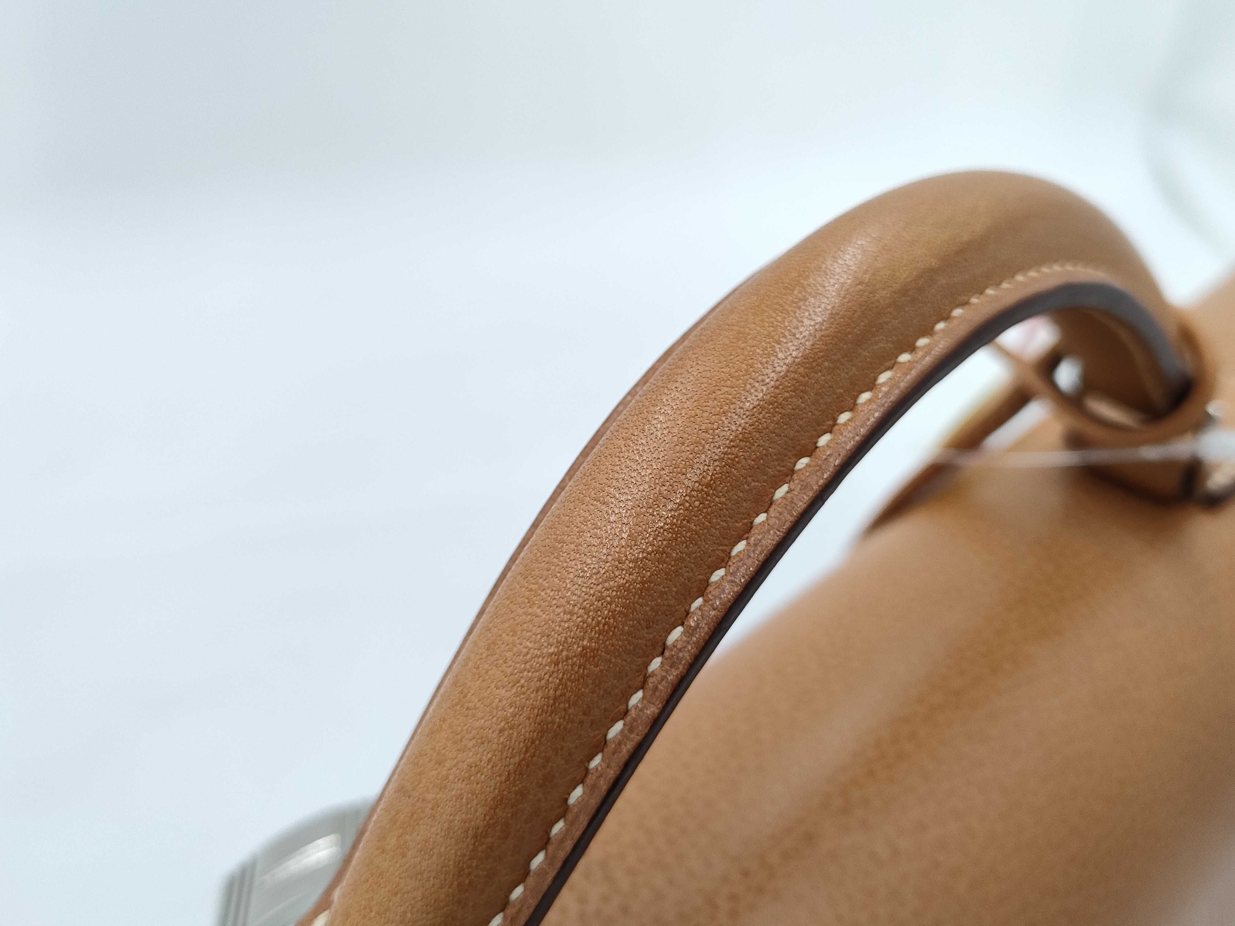 【水曜終了】(10813_0135)HERMES ケリーデペッシュ ベージュ系 シルバー金具 【刻印】□H ビジネスバッグ