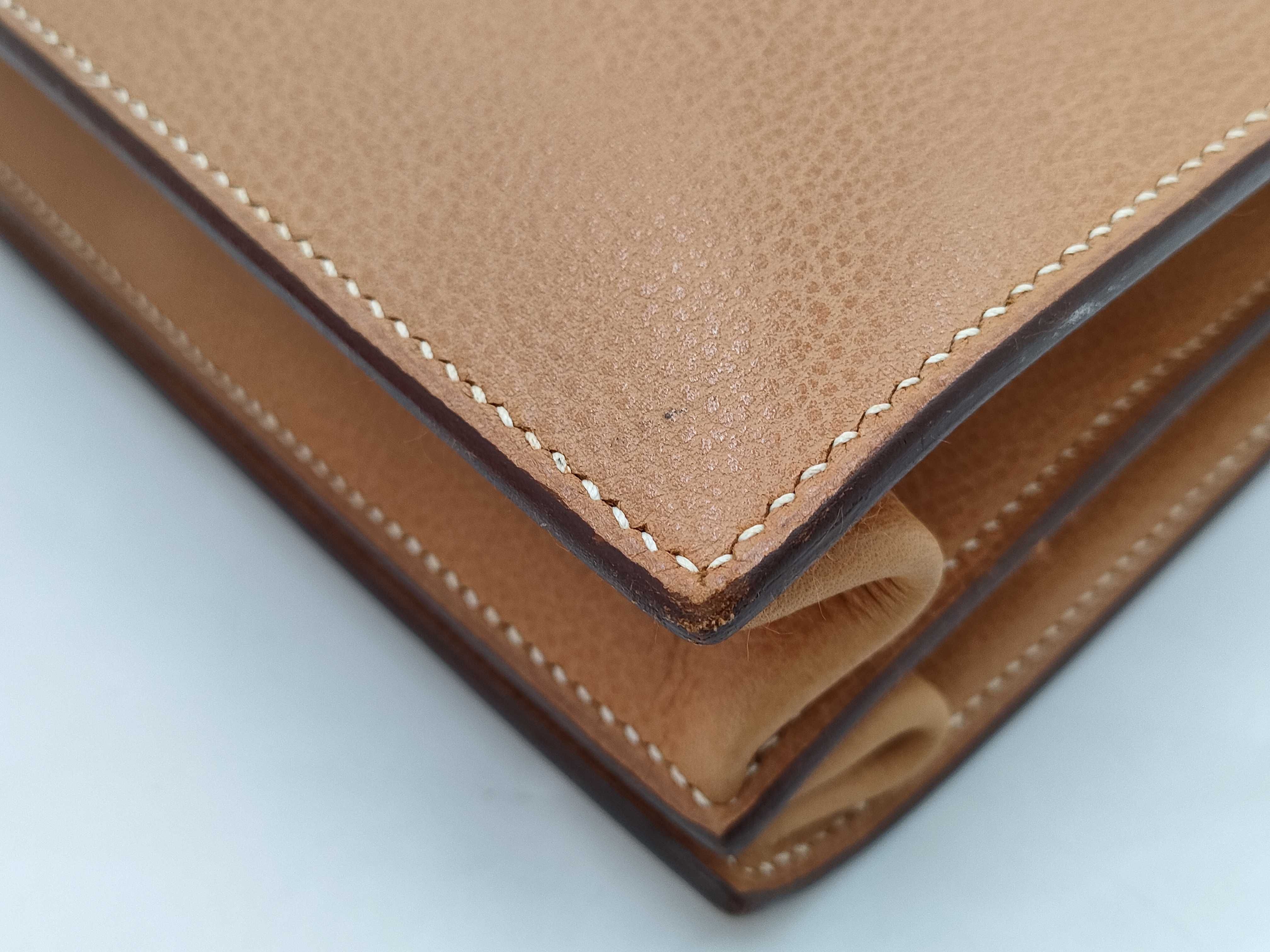 【水曜終了】(10813_0135)HERMES ケリーデペッシュ ベージュ系 シルバー金具 【刻印】□H ビジネスバッグ