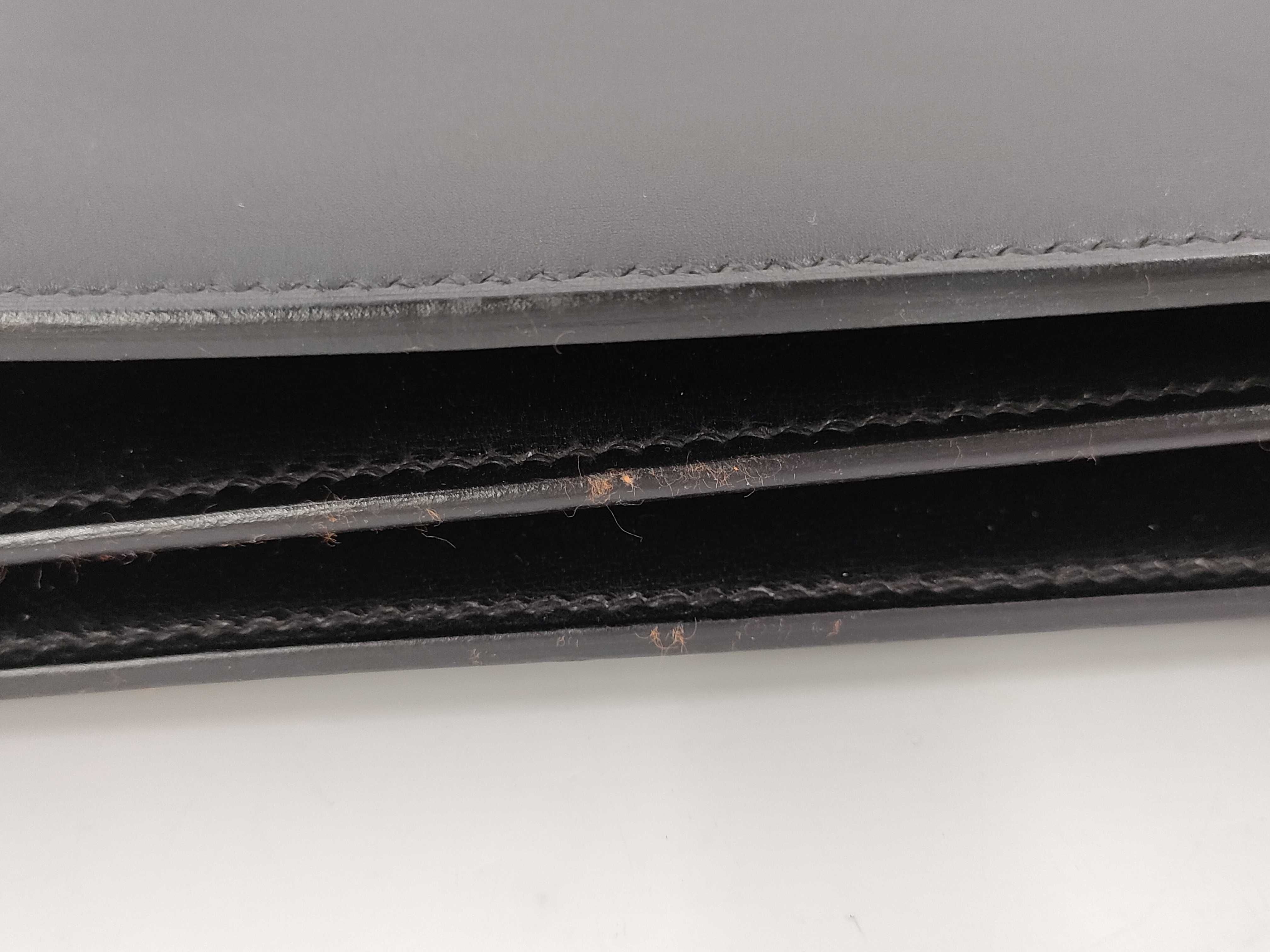 【水曜終了】(10813_0136)HERMES ケリーデペッシュ 黒系 ゴールド金具 【刻印】□G ビジネスバッグ