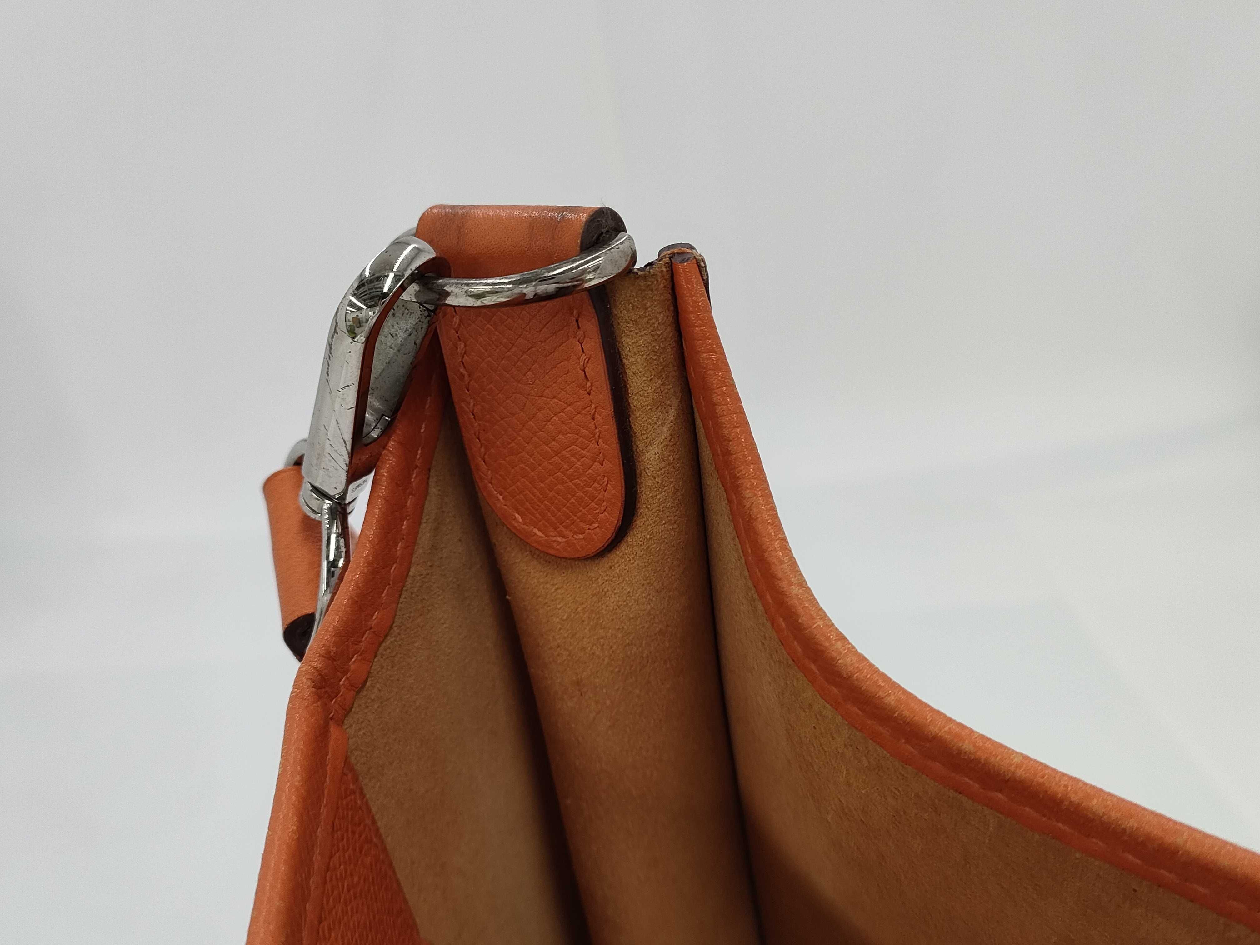 【水曜終了】(10813_0138)HERMES エヴリン エブリン1 オレンジ系 シルバー金具 □I ショルダーバッグ