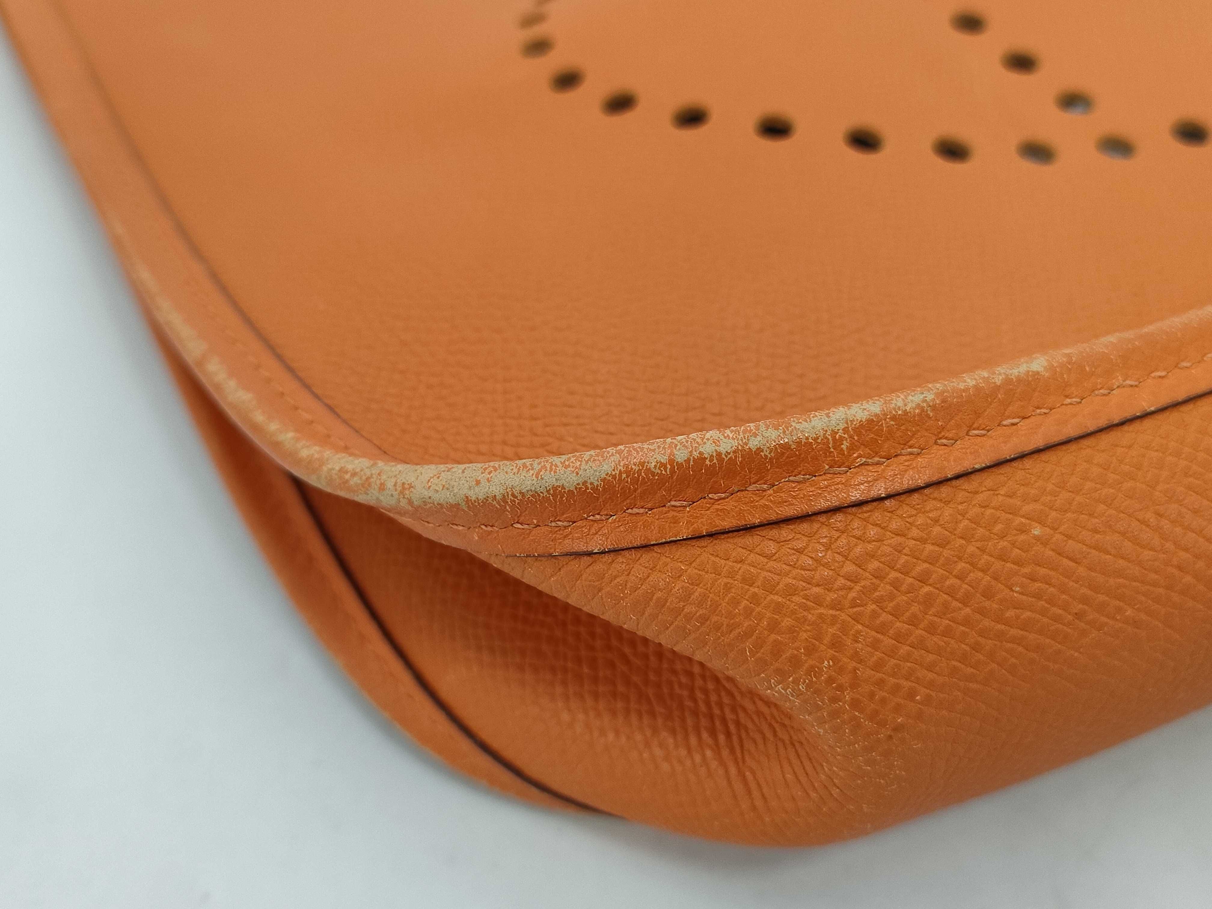 【水曜終了】(10813_0138)HERMES エヴリン エブリン1 オレンジ系 シルバー金具 □I ショルダーバッグ