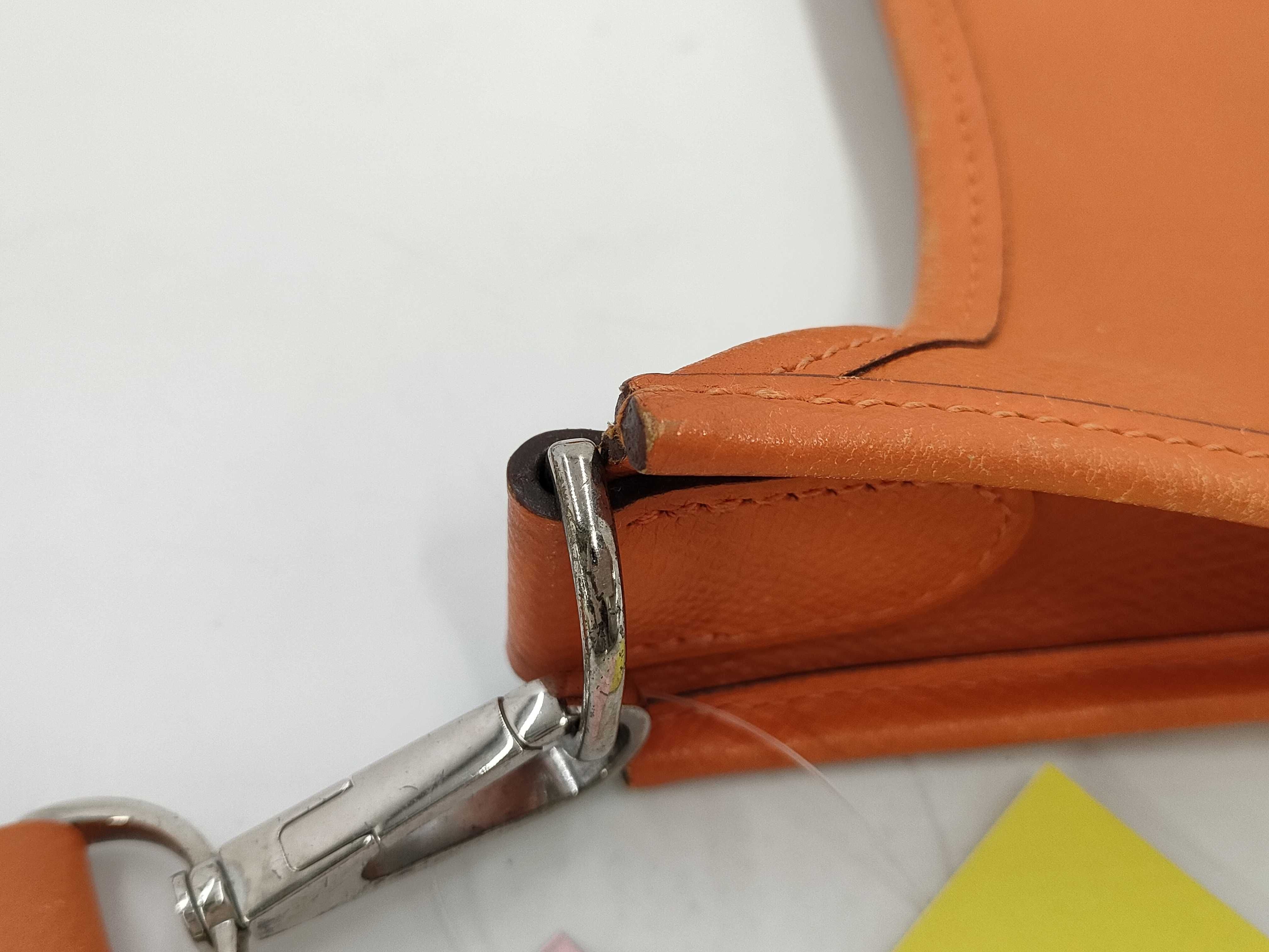 【水曜終了】(10813_0138)HERMES エヴリン エブリン1 オレンジ系 シルバー金具 □I ショルダーバッグ