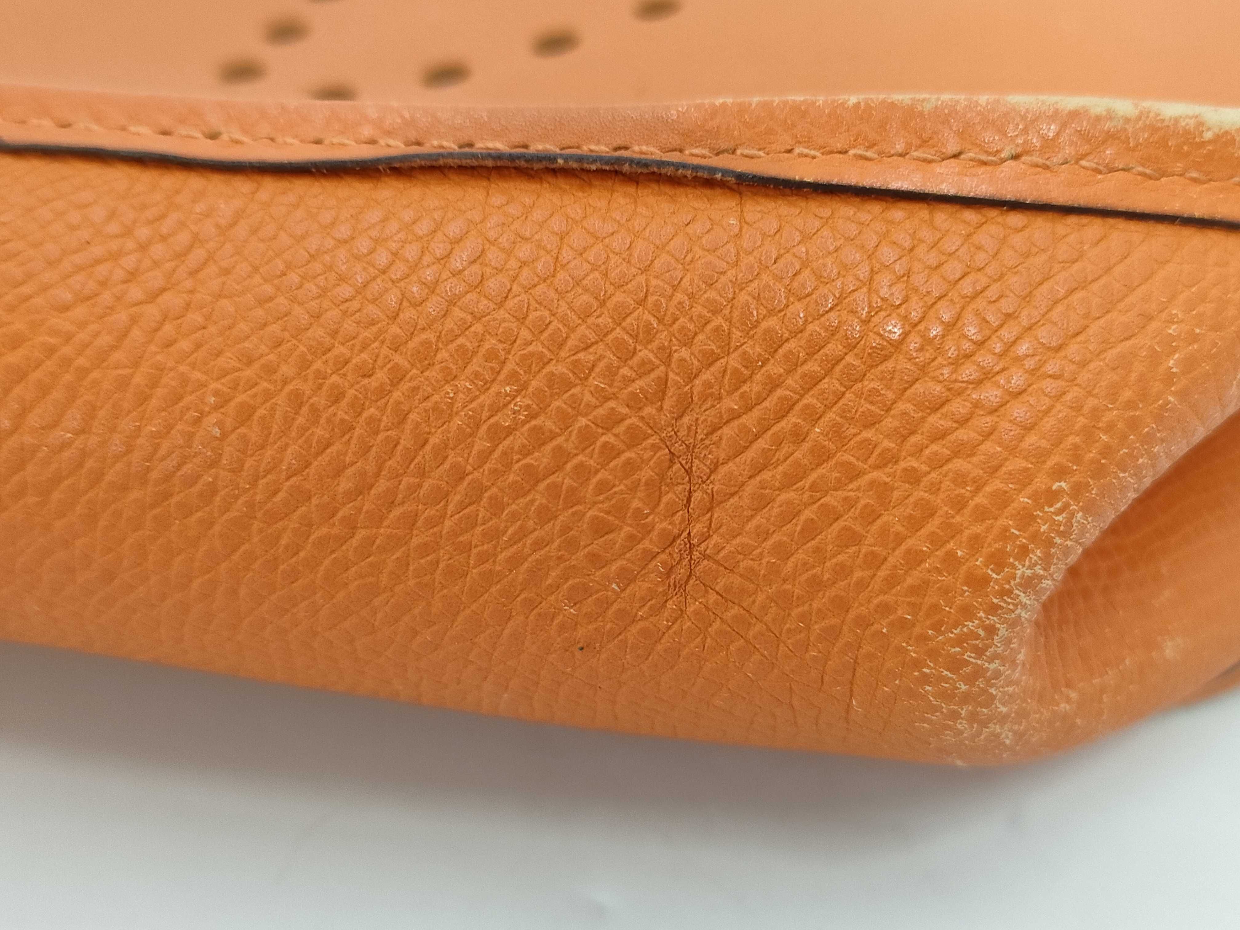 【水曜終了】(10813_0138)HERMES エヴリン エブリン1 オレンジ系 シルバー金具 □I ショルダーバッグ