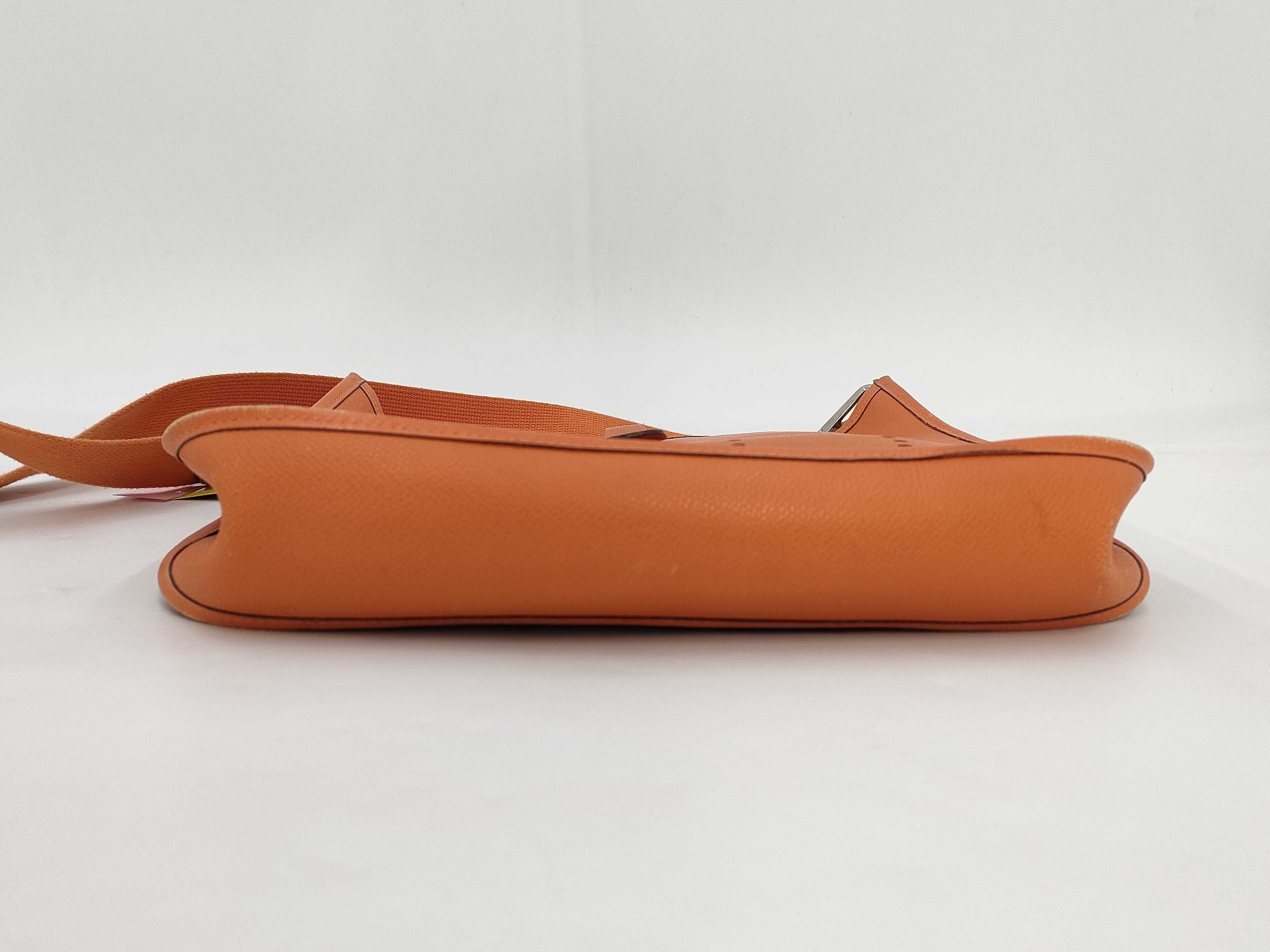 【水曜終了】(10813_0138)HERMES エヴリン エブリン1 オレンジ系 シルバー金具 □I ショルダーバッグ