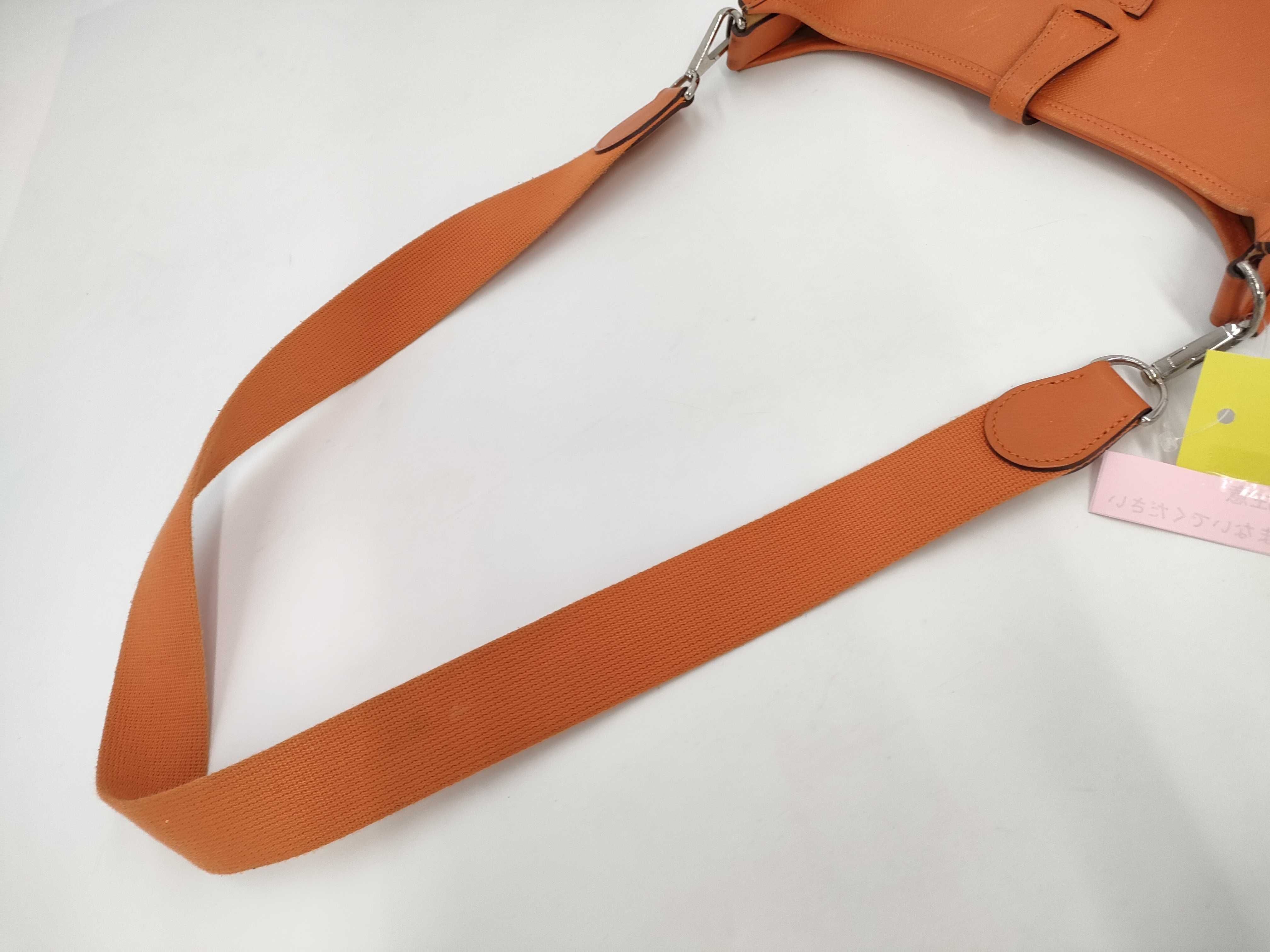 【水曜終了】(10813_0138)HERMES エヴリン エブリン1 オレンジ系 シルバー金具 □I ショルダーバッグ