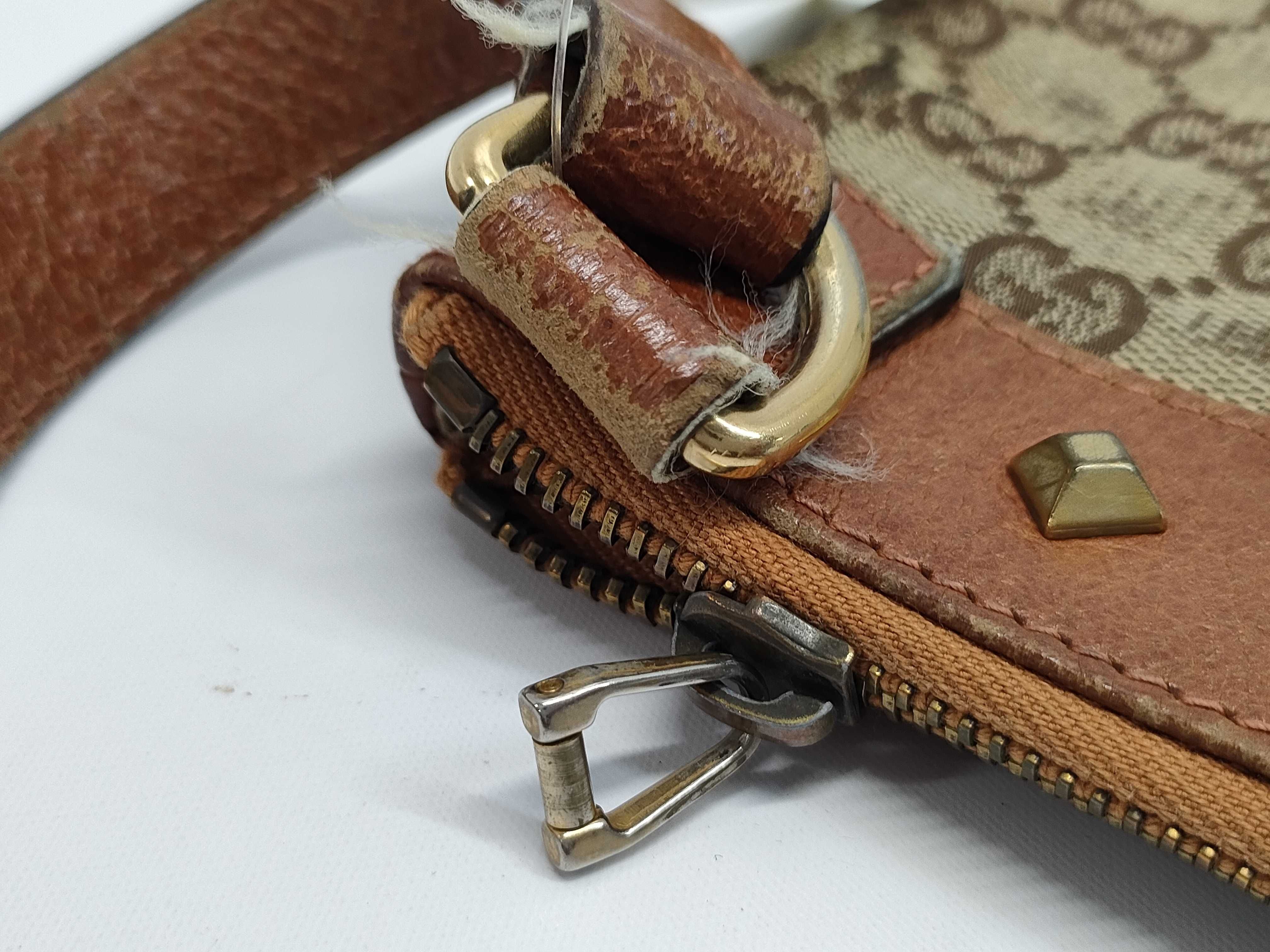 【水曜終了】(10827_0079)GUCCI GGキャンバス ×レザー ショルダー 120893 ショルダーバッグ