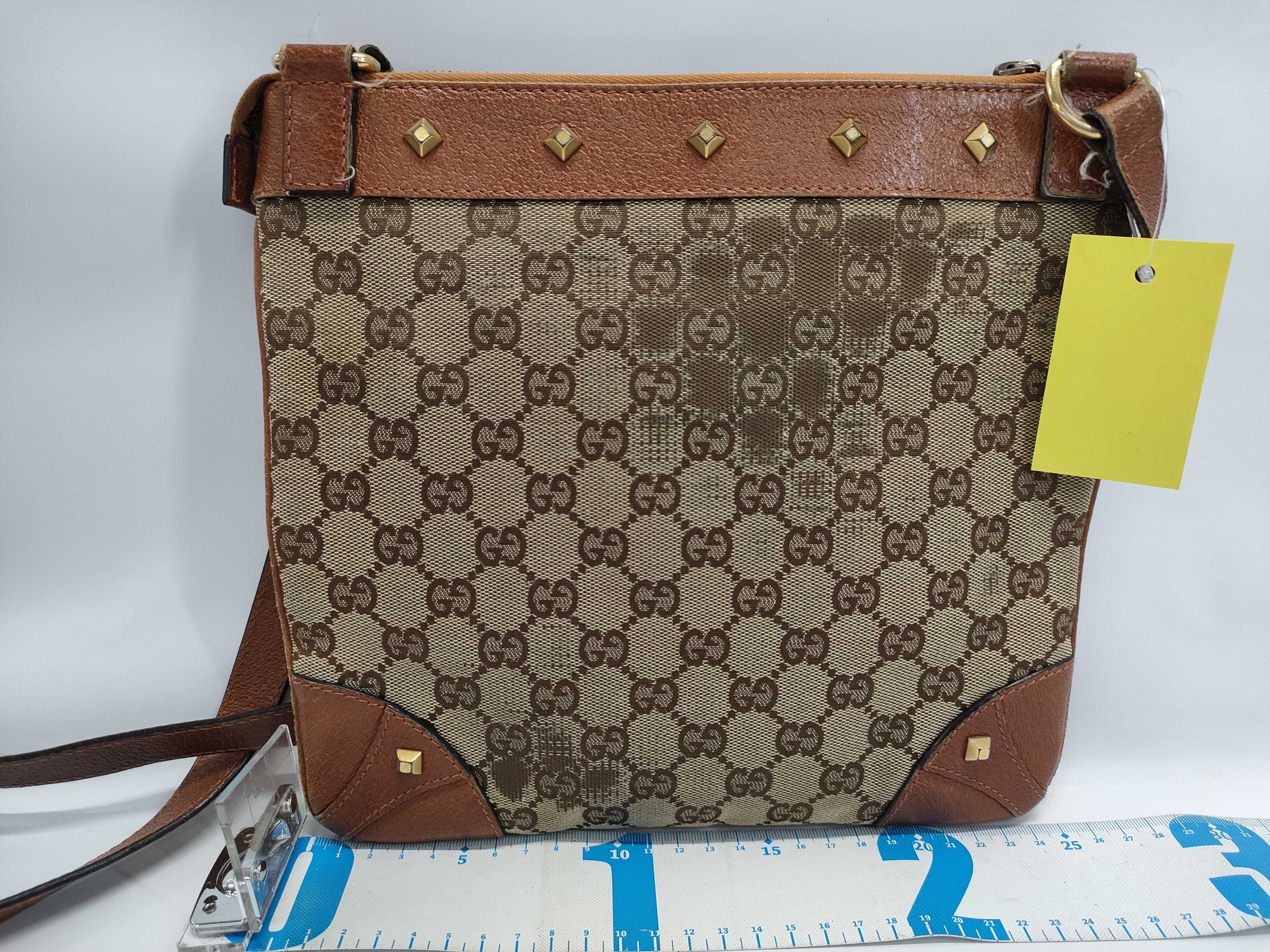 【水曜終了】(10827_0079)GUCCI GGキャンバス ×レザー ショルダー 120893 ショルダーバッグ