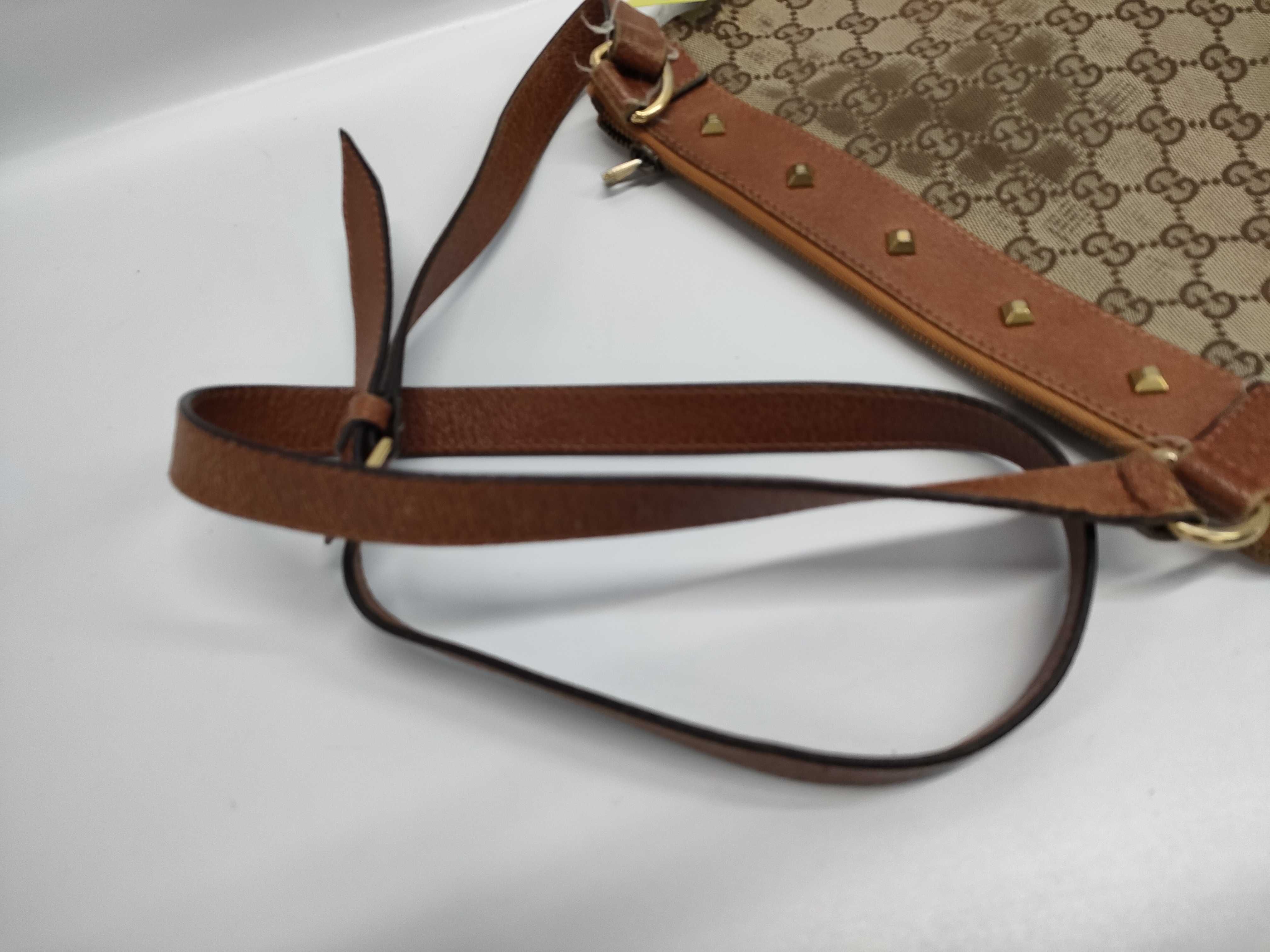 【水曜終了】(10827_0079)GUCCI GGキャンバス ×レザー ショルダー 120893 ショルダーバッグ