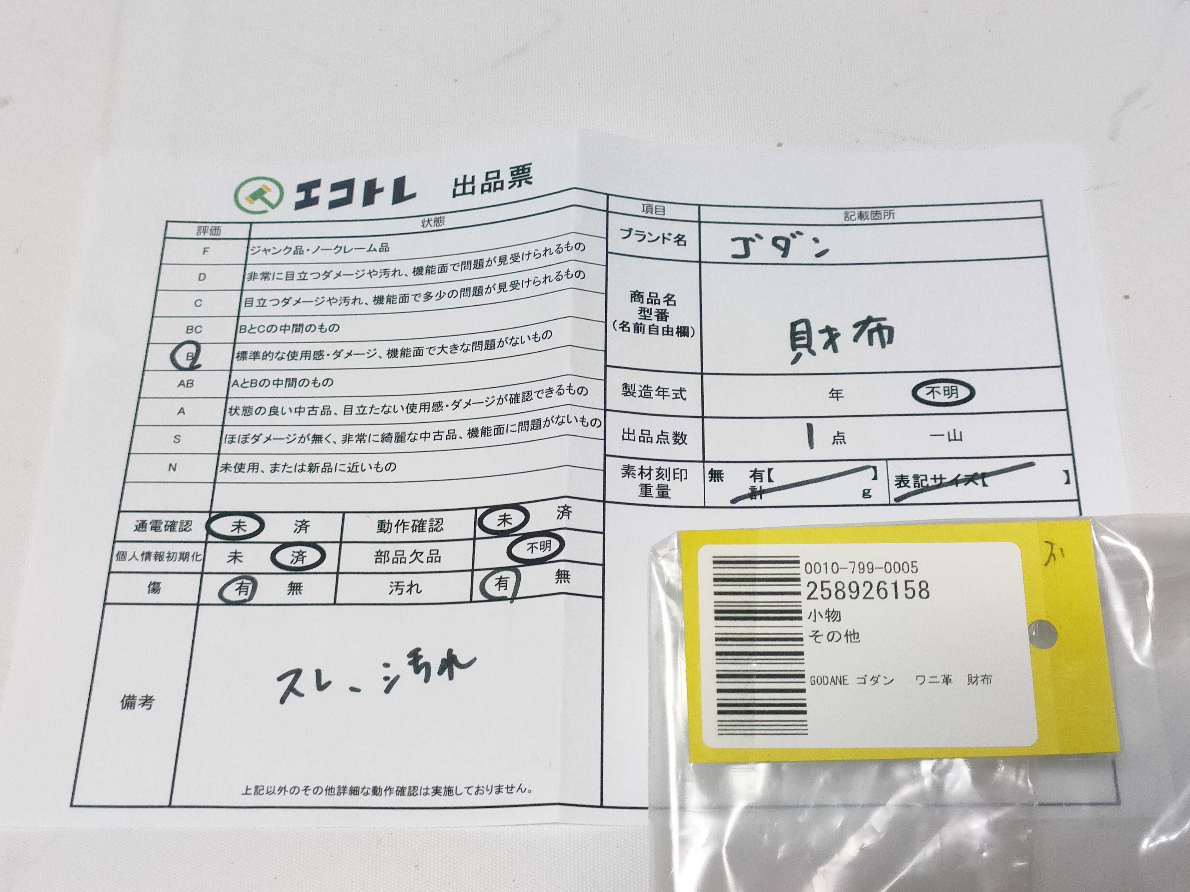 (10931_0818)▼GODANE ゴダン ワニ革 財布