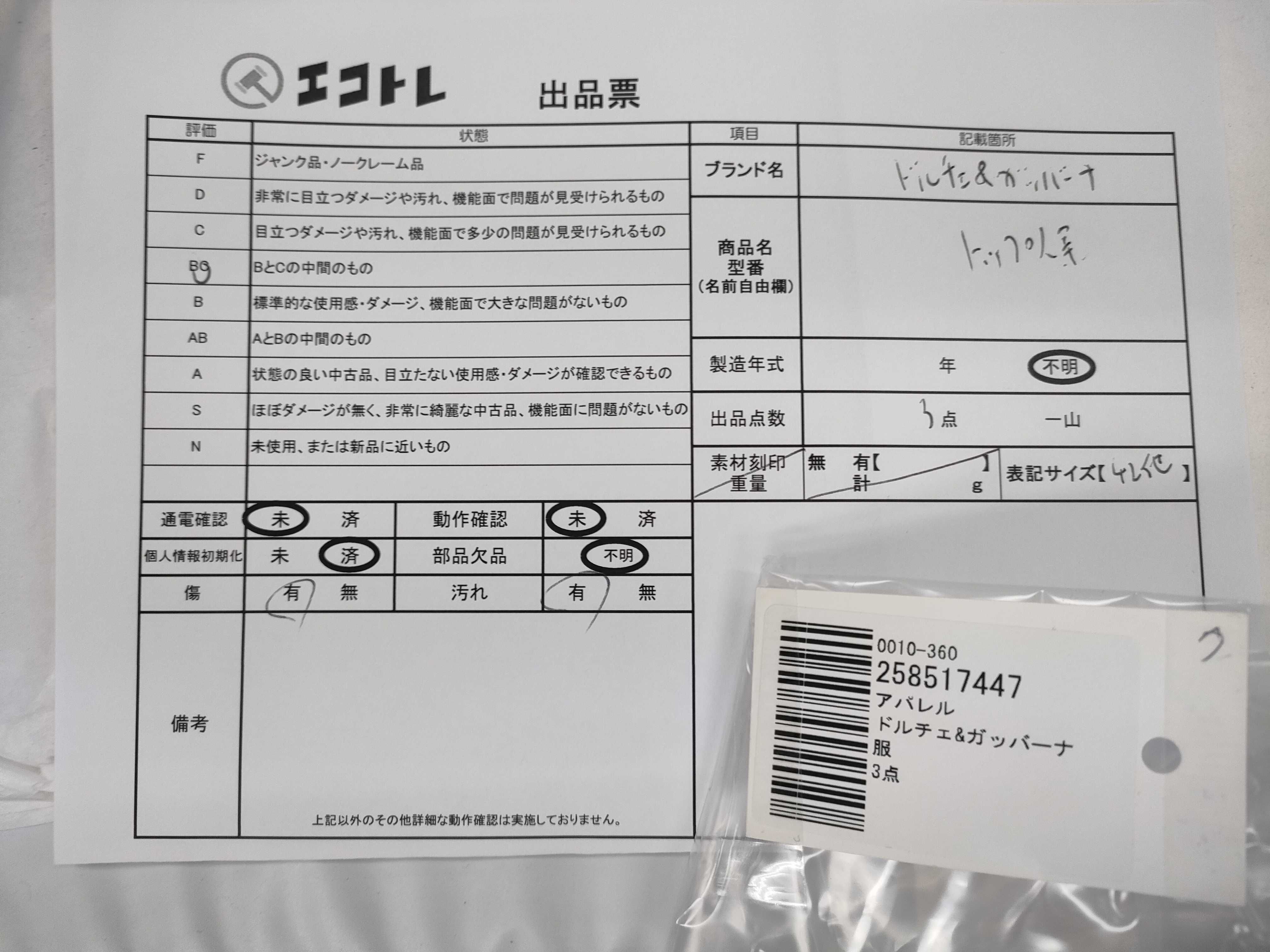 (10922_0006)▼DOLCE&GABBANA 3点 トップス