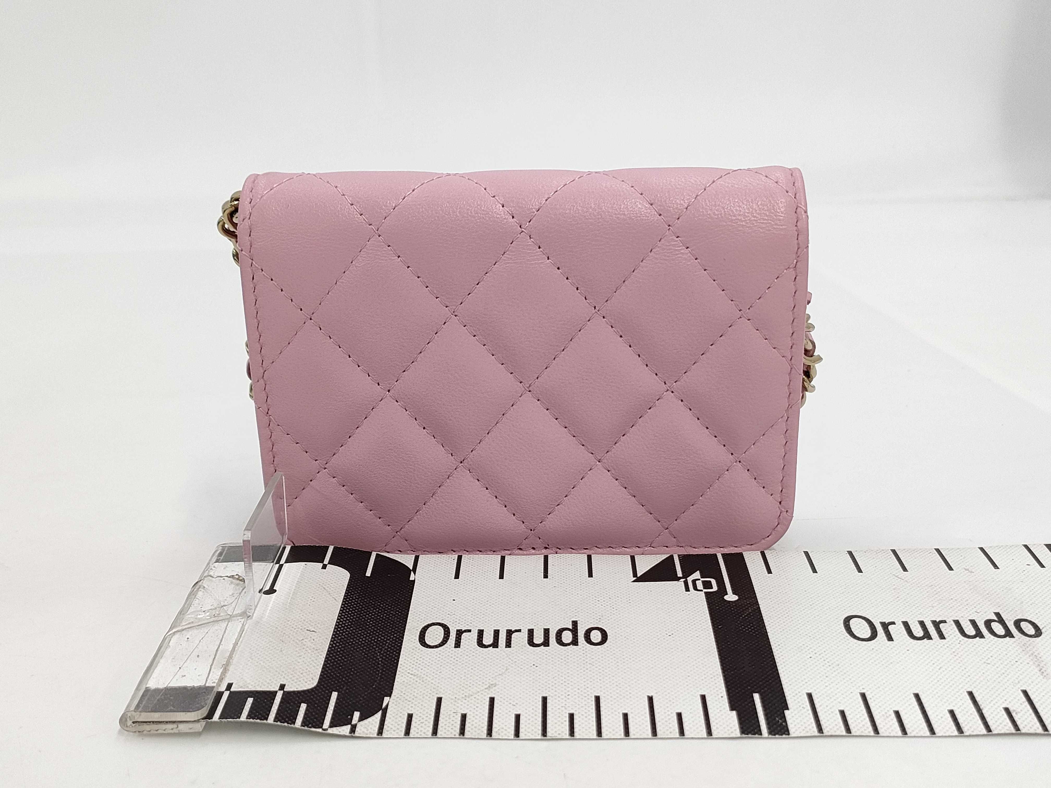 【水曜終了】(10933_0008)CHANEL ラムスキン ミニマトラッセ チェーンショルダー ショルダーバッグ