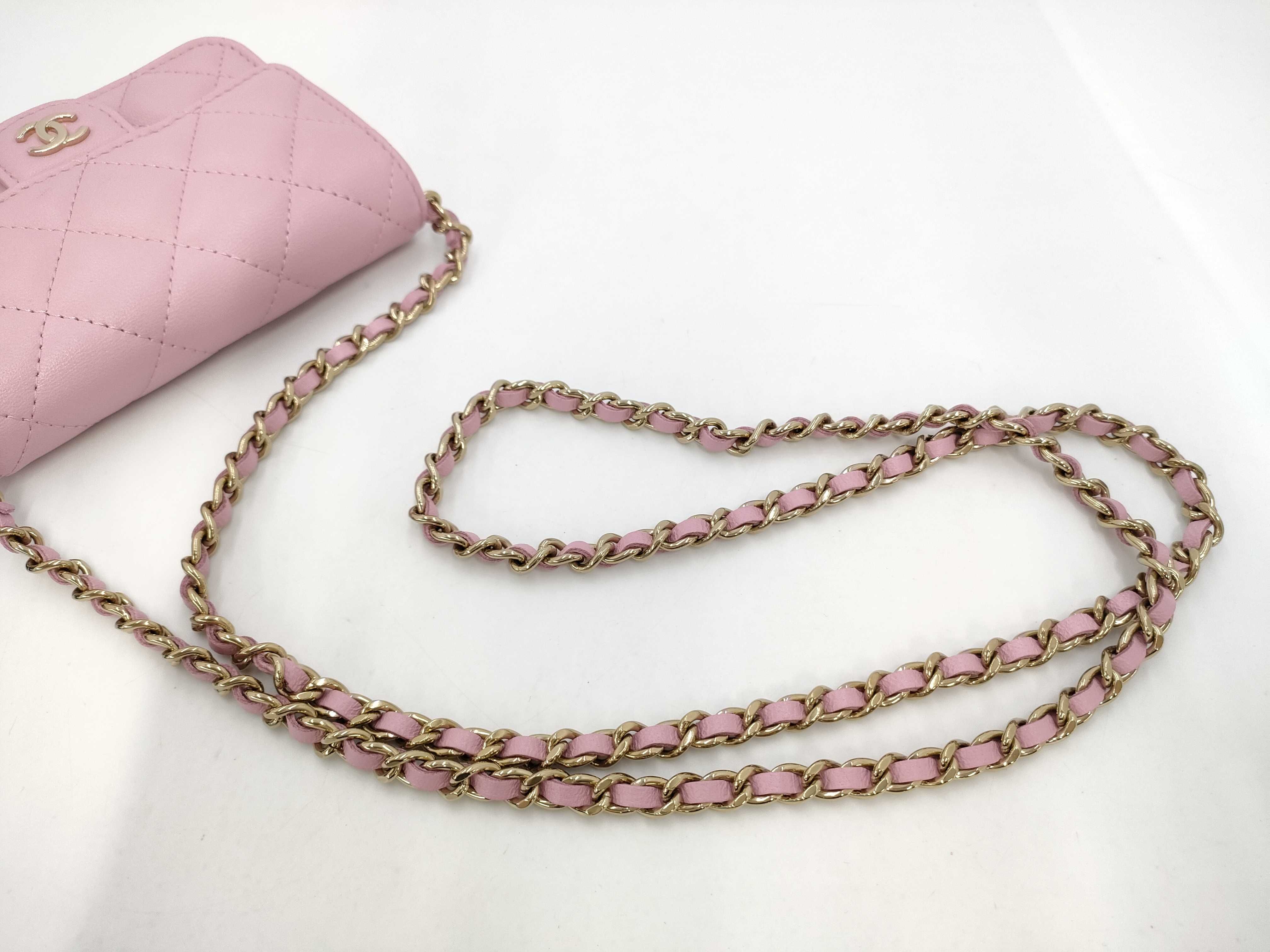 【水曜終了】(10933_0008)CHANEL ラムスキン ミニマトラッセ チェーンショルダー ショルダーバッグ